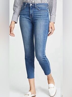 L'agence EI Matador Jeans Medium Wash Raw Hem Size 27